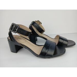 LifeStride Carnival Wedge Slingback Sandals Women's Sz US 8.5M Black Soft System